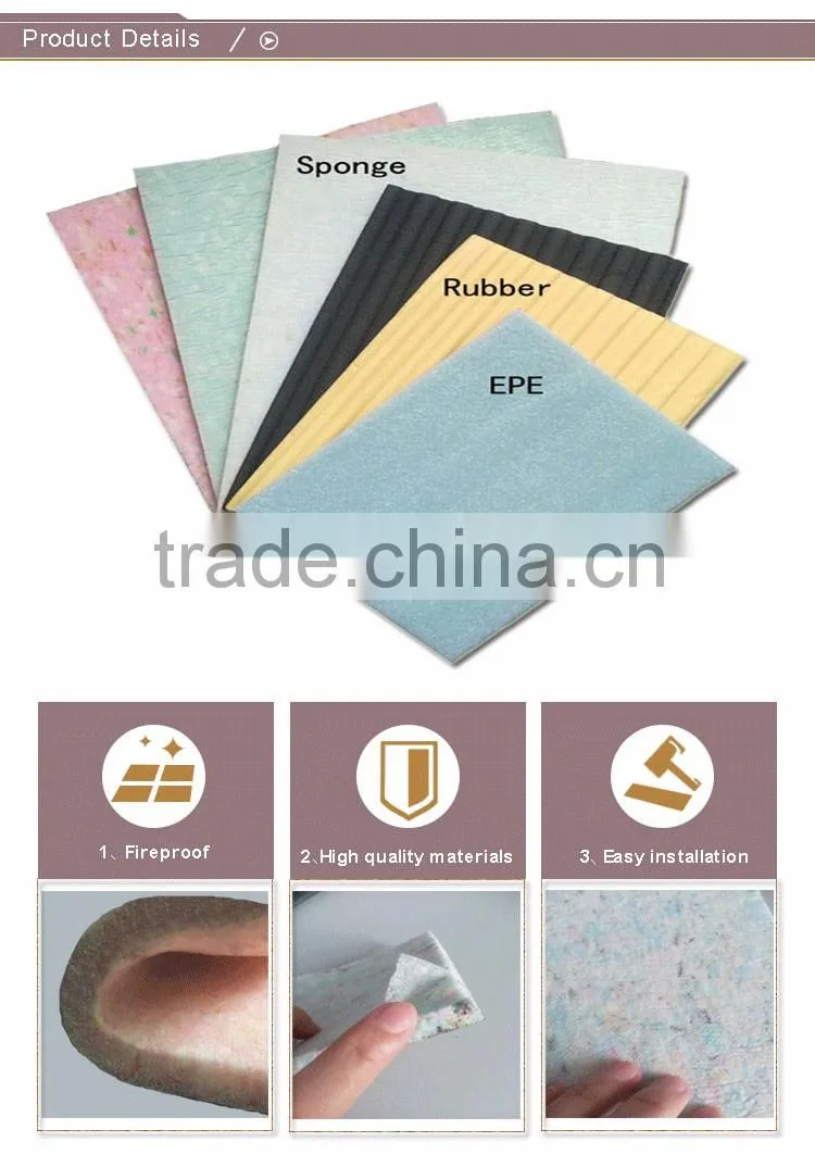 Moistureproof Rubber Carpet Flooring Underlay