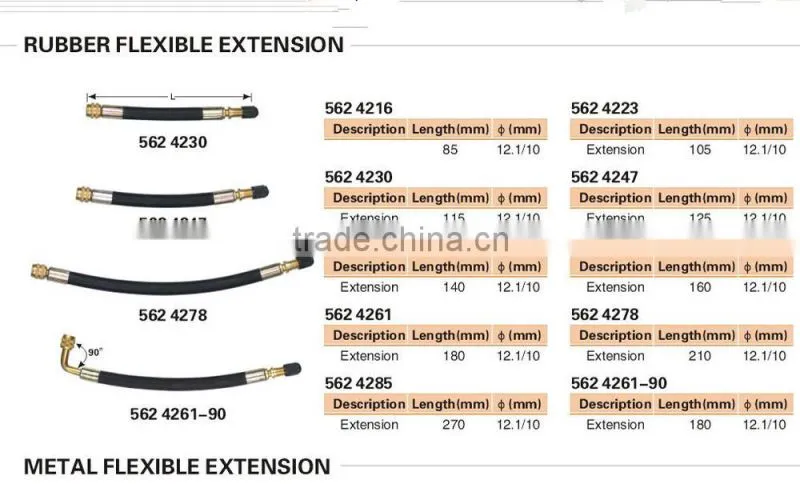 Flexible metal, rubber.plastic valve extensions ,valve accessory
