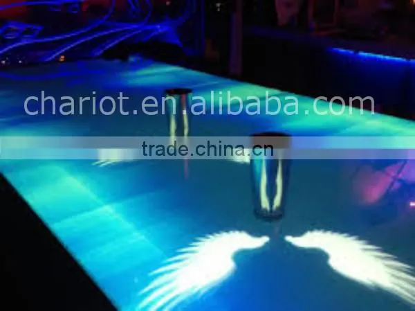 Chariot Hot product table interactive glass bar with Angel wings effect