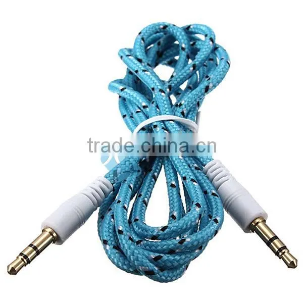 3.5mm Round Audio Stereo Cable Braided Auxiliary Cable