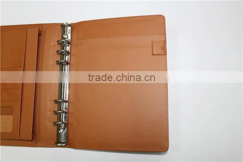 Dongguan factory direct pu leather file folder with Multi-function pocket,High quality file folder customized Logo