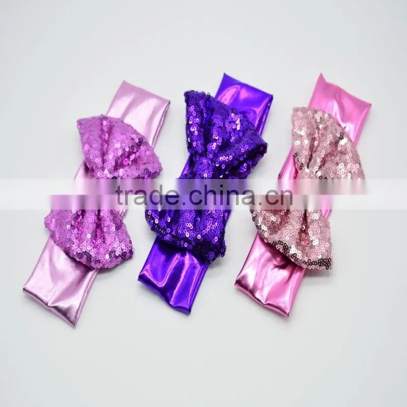 2016 New Arrival Sequin Bowknot Cotton knot headband, Festival Wedding Floral Garland Hair Band Headwear accessories