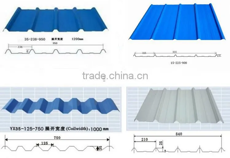 CNC Trapezoidal Profile Color Steel Roof Panel Single Cold Roll Forming Machine
