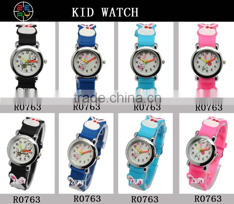 R0763 Chinese Wholesale Cotoon Colorful Watches For Girls, Newest Children Strap Watch