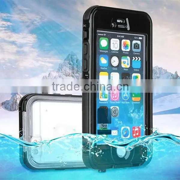 Black Fingerprint Recognition Shockproof Waterproof Phone Case for iPhone 6 4.7 Inch