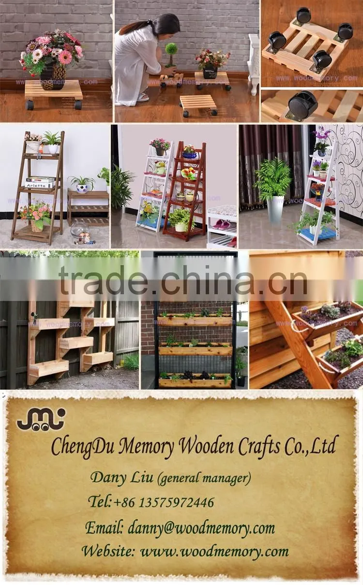 Simple fashion decorative slatted wooden flower stand