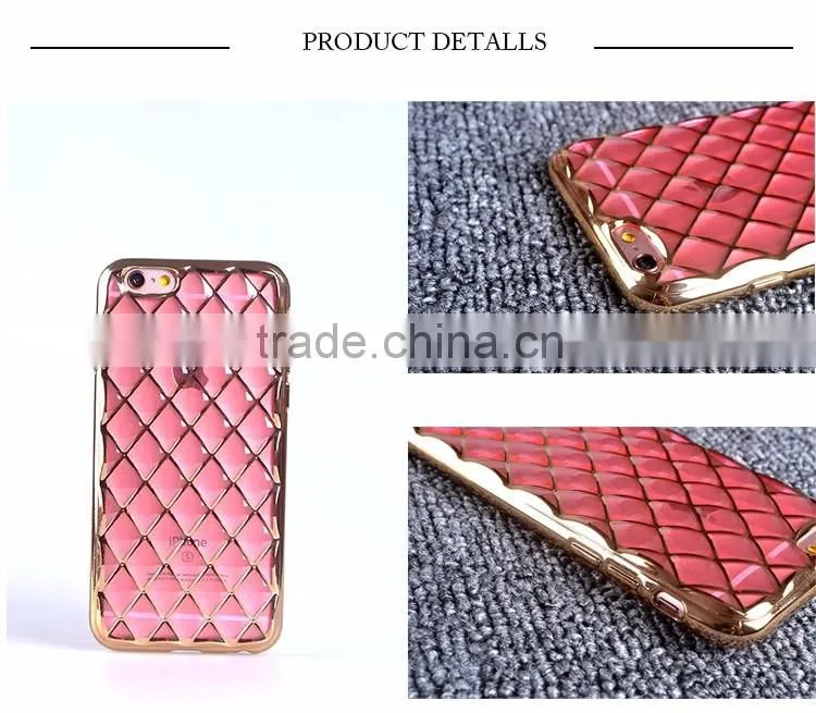 High quality 100% smooth edges electroplating TPU transparent clear back mobile phone case cover for iPhone 6 / 6s