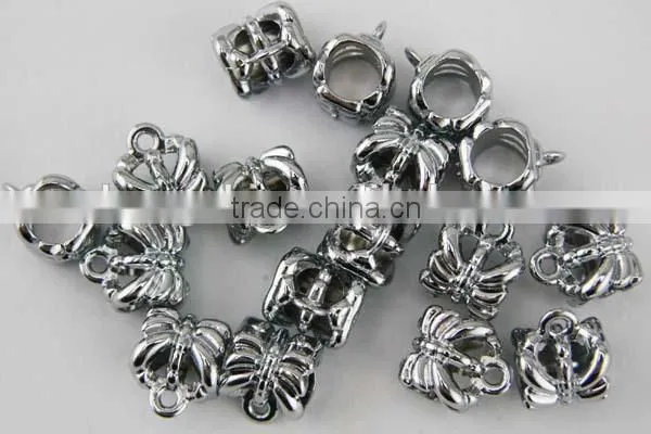 Zinc alloy metal 8MM slider anti-silver jewelry bead for bracelet