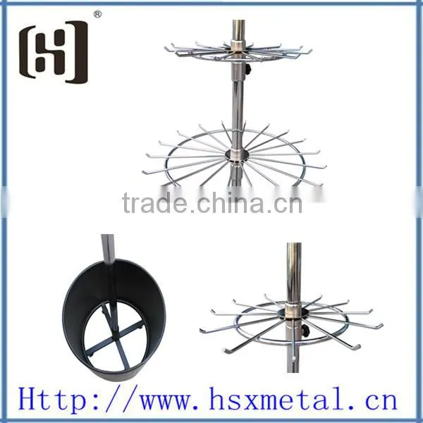 hot sale chrome spinning metal belt and tie display rack HSX-S998
