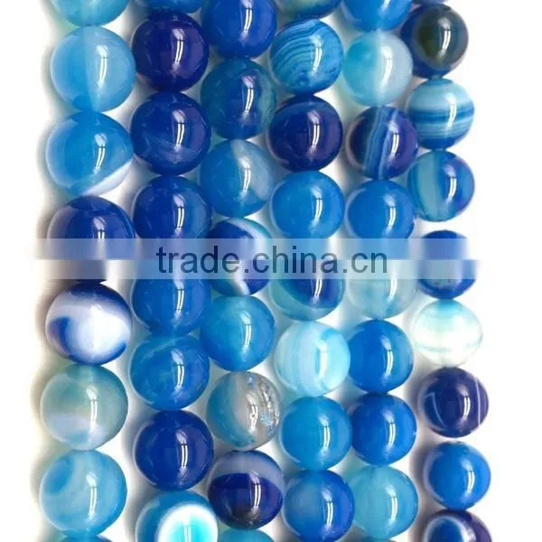 10mm dyed round smooth purple banded agate beads