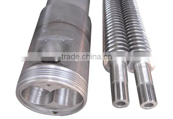 Conical twin screw and barrel for pelletizer/for color master batch production line