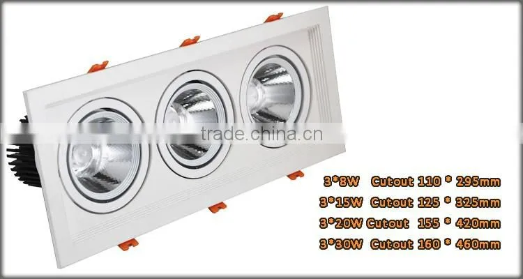 6.5 inch square down light 20W 30watt rectangular downlight with Cree chip