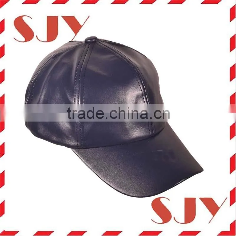 6 Panel Promotional Custom Baseball Caps wholesale leather hats