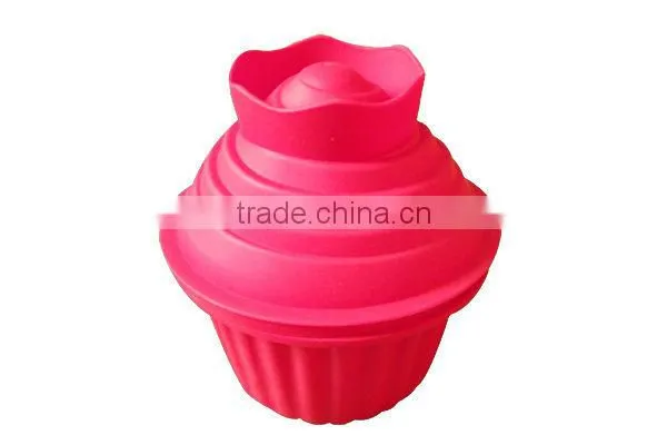 High quality Non-stick Silicone Jumbo Cupcake Mold With Cover