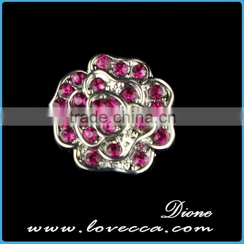 Charms fashion crystal rose flower s napbutton charms fit bracelet