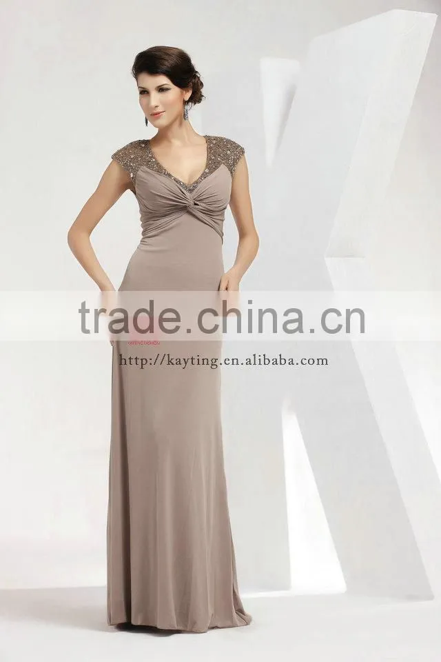 Spandex cotton anti-wrinkle high collar formal dress kaftans evening dress