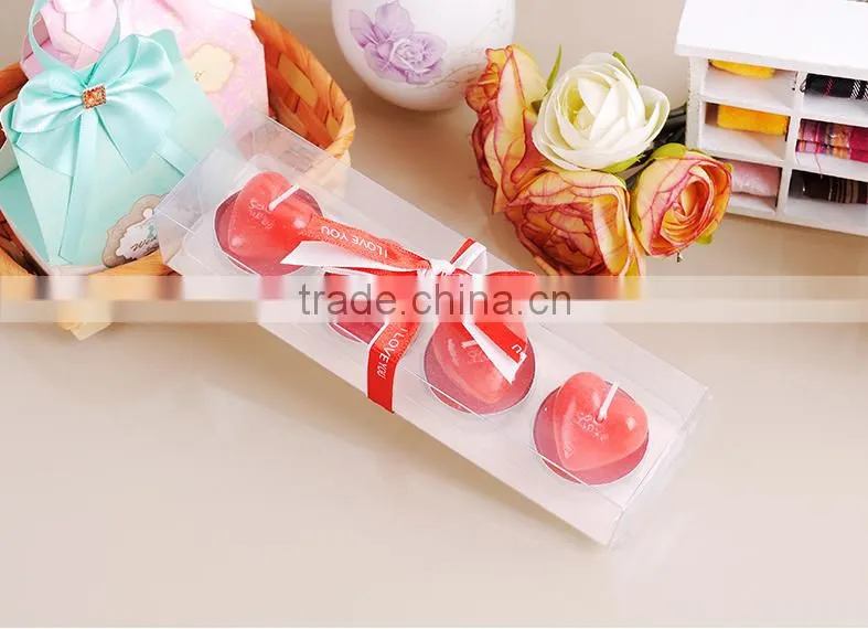 Wholesale Multi-color gift flameless scented heart shape wedding tealight candle