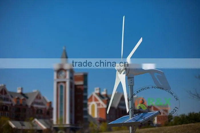 Wind turbine generator with 5 PCS blades, white blades, used for home&land&marine.