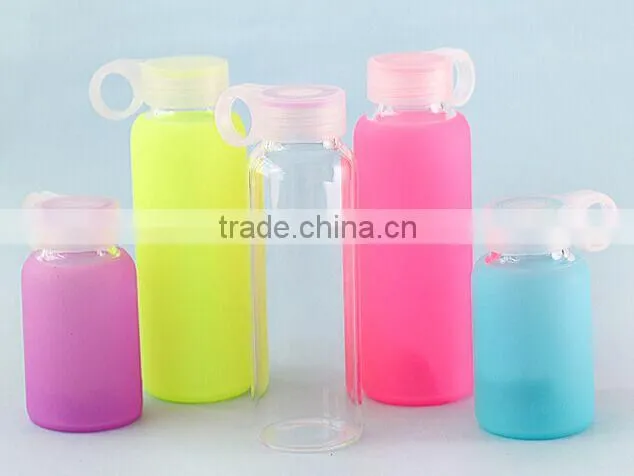 100% Glass 500ml Water Bottle with Silicone Sleeve