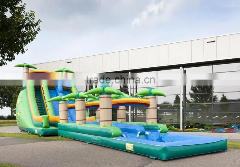 Jungle inflatable pool with air water slide for sale