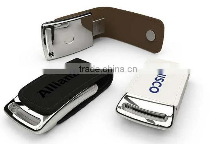 China Factory produce USB2.0 Leather USB Flash Drive