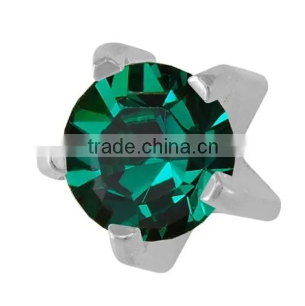 stainless steel stud earrings,claw seting-birthtones4mm ,fashion jewelry for women
