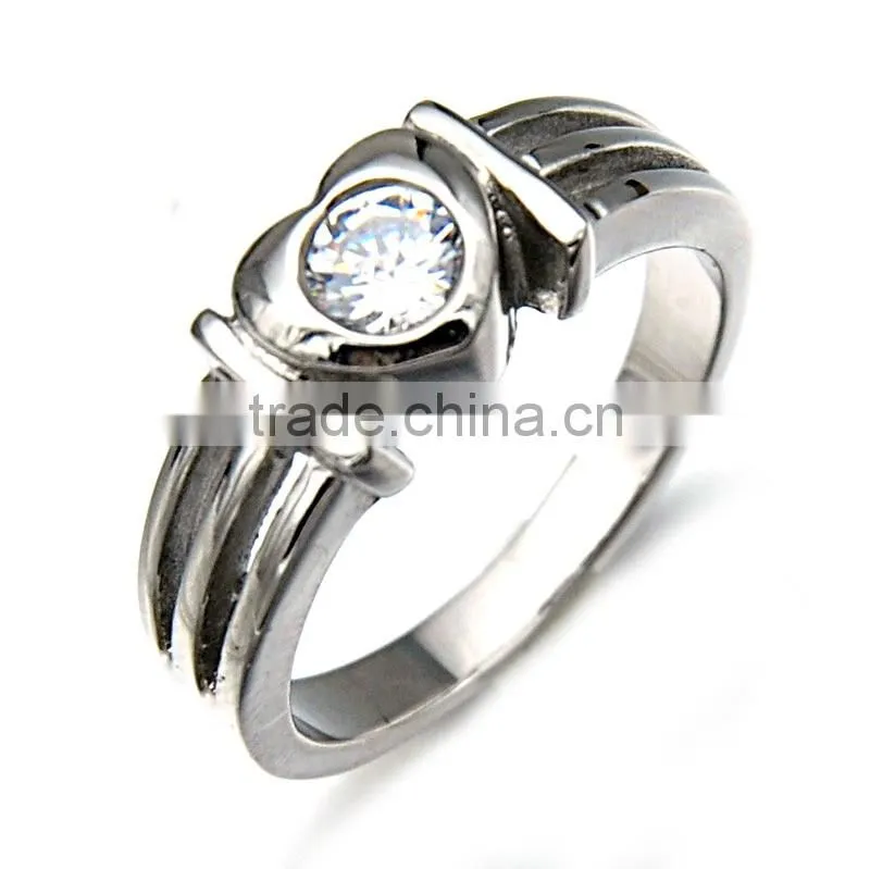 2016 new design ring stainless steel ring articifical stone jewellery for woman