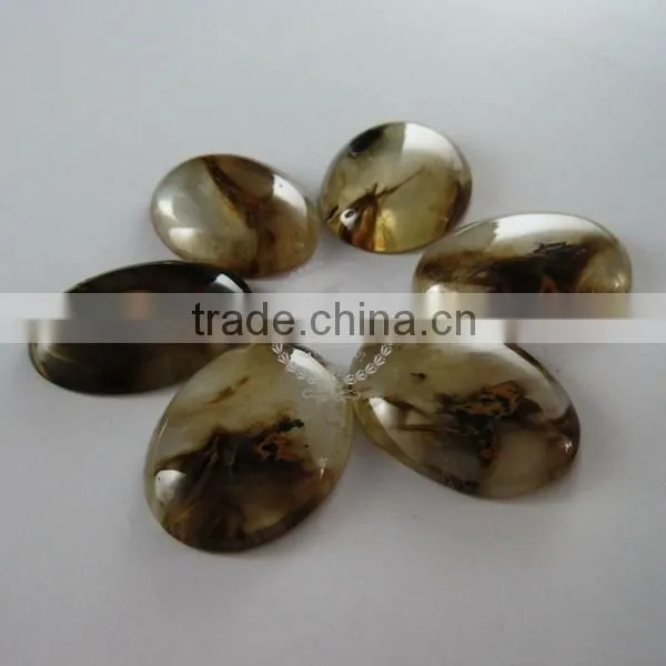 30x40mm big oval yellow brown artificial cloudy pattern glass cabochon DIY jewelry supplies findings 4120090