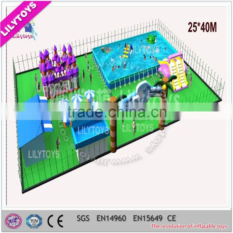 Interesting large inflatable amusement park for adults