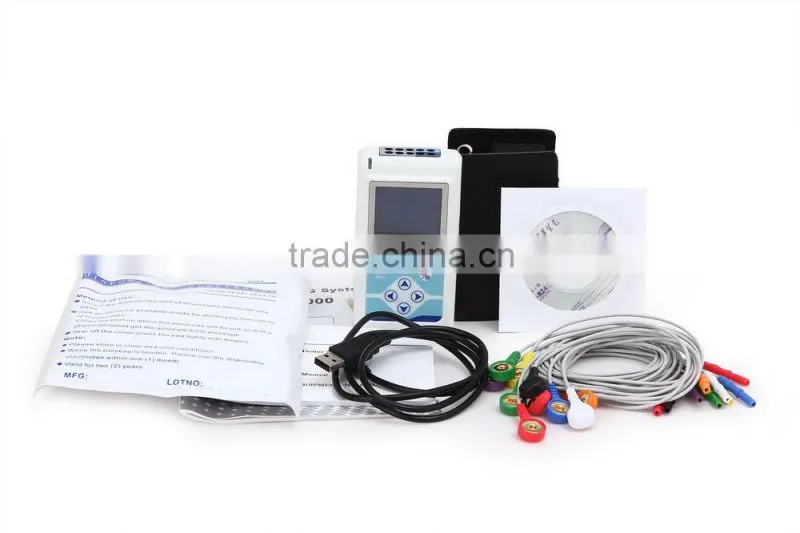 12 channel ECG holter system recorder analyzer EKG Holter Monitor with Free software