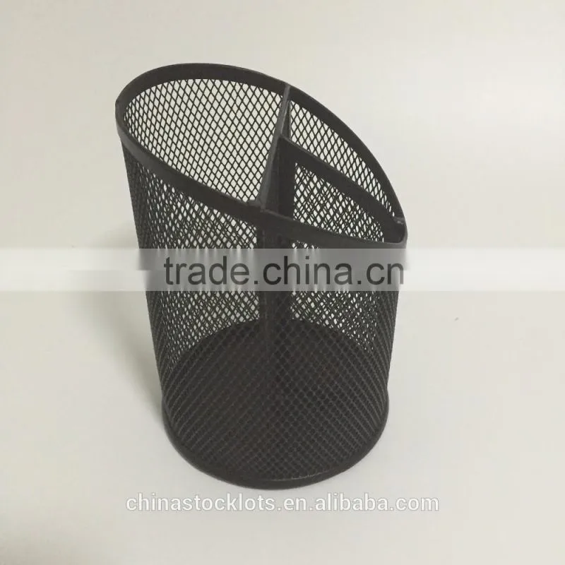 Stocklots 2016 factory best selling promotional gifts office and school desk organizer metal mesh pen holder