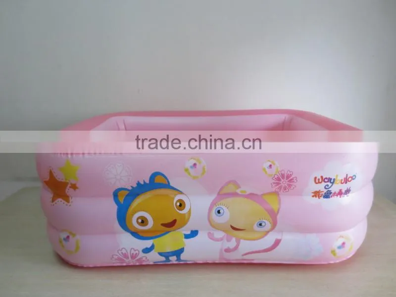 Yiwu price pink New deep design inflatable phthlate free pvc swimming pool with custom logo printed for promotion