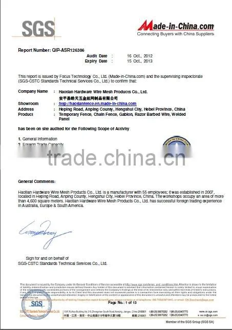 China supplier low price cheap razor barbed blade wire specification