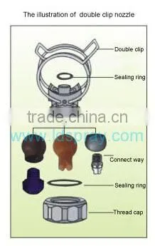 BT25 head adjustable ball clip clamp nozzle