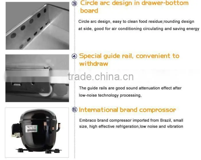 2 Drawer Stainless Steel Commercial Salad Fridge/Salad Refrigerator/Salad Bar Cooler