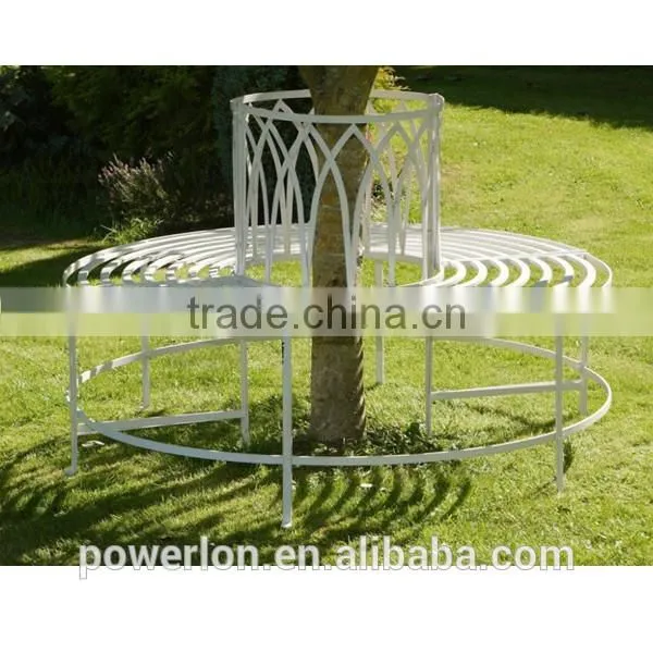 POWERLON gothic matl bench shabby chic metal outdoor furniture anti white color