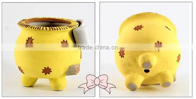 Korean style hand painting ceramic small decorative flower pots