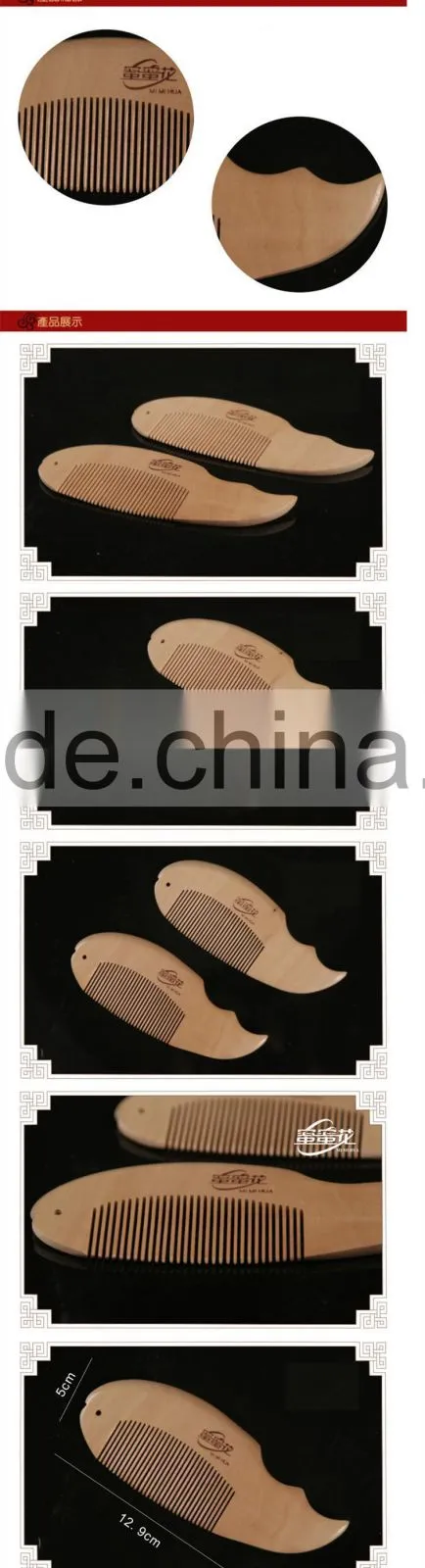 100%Nature Peach Wooden Combs 13*5