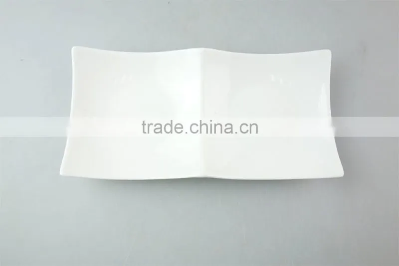 unique white porcelain plate, two part porcelain dish with cheap price