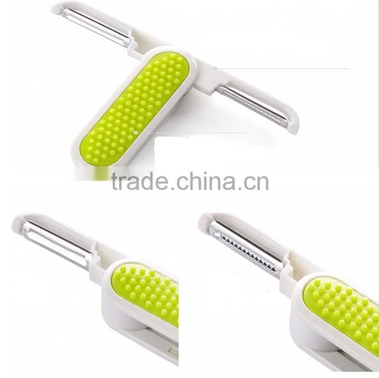 Wholesale Stock Portable Folding 3 In 1 Plane Knife Fruit Vegetable Peelers