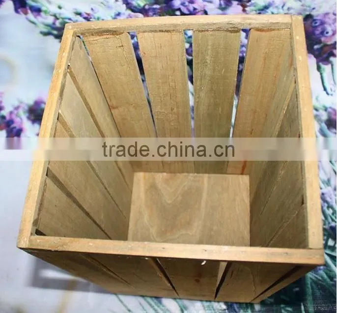 2015 custom wooden browm waste bins accept customization color or size for dusbin box