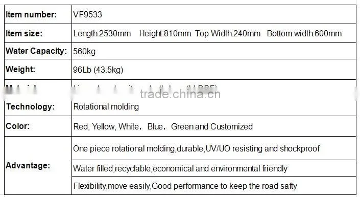 China factory long traffic crowd control security plastic road block