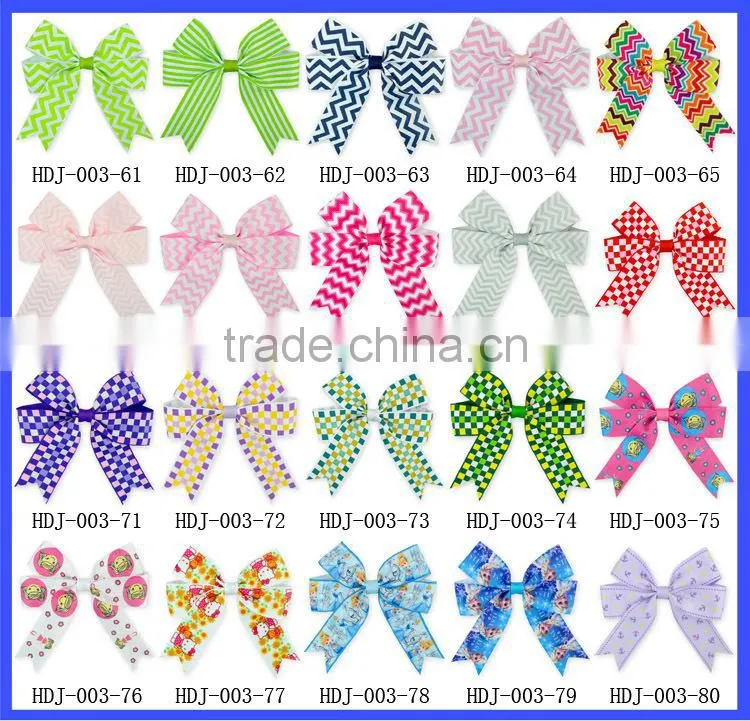 Blue Heart Pattern Grooming Bows Baby Kids Hair Ribbon Boutique Wholesale Style Hair Bows