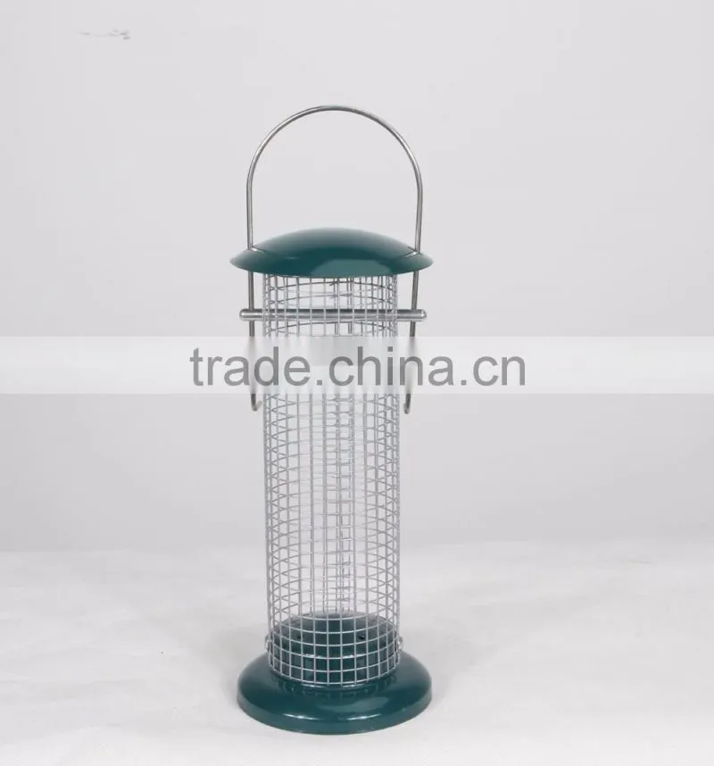 Garden hanging metal mesh bird seed feeder