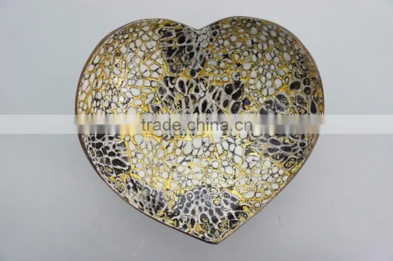 Heart shape lacquer coconut bowl / high quality lacquerware from Vietnam leading manufacturer