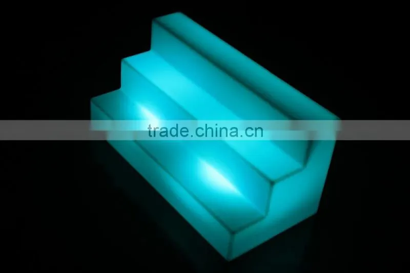 HDPE plastic color changing 3 level big Light up portable led wine rack