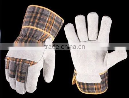 Sunnyhope patched palm canvas back cow split leather work glove
