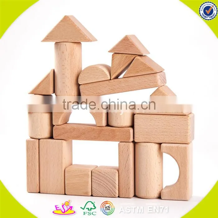 Wholesale hot wooden building blocks toy funny kids wooden building blocks toy bring fun W13A016