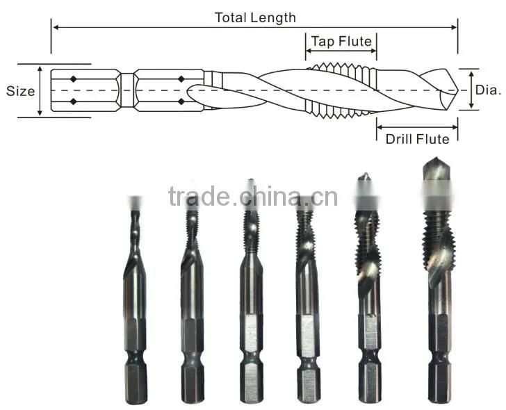 HSS Threaded Drill Bit For Drilling And Tap