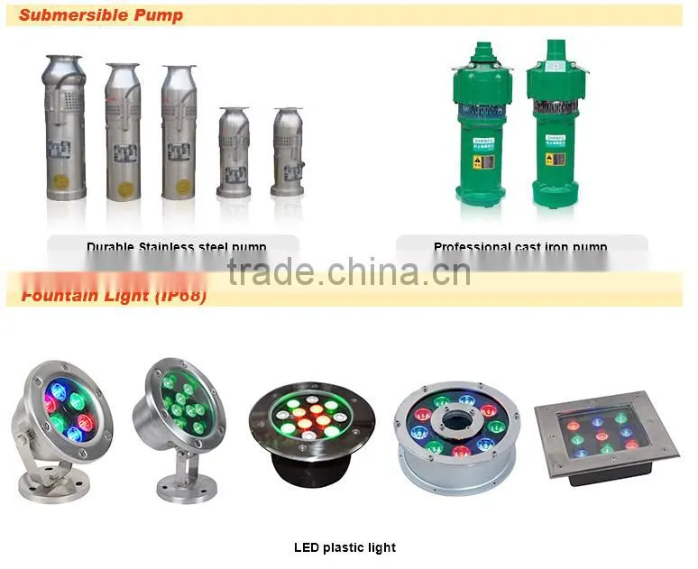 Stainless steel musical fountains with skip mode,gradual up/down or change by music
